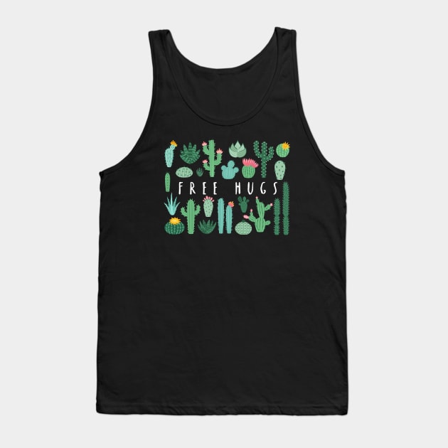 Free Hugs Happy Cacti Collection - white Tank Top by Plantitas